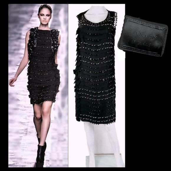 Lanvin Dresses & Skirts - Vintage LANVIN 2008 Runway Black Embellished Black Tie Party Dress